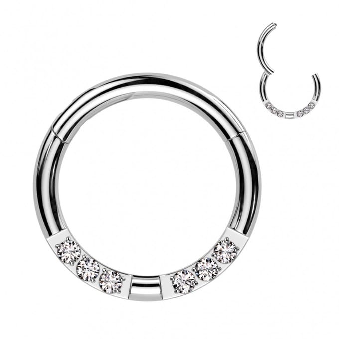 Piercing PVD front size 1.2x8 - zilver - LMPiercings