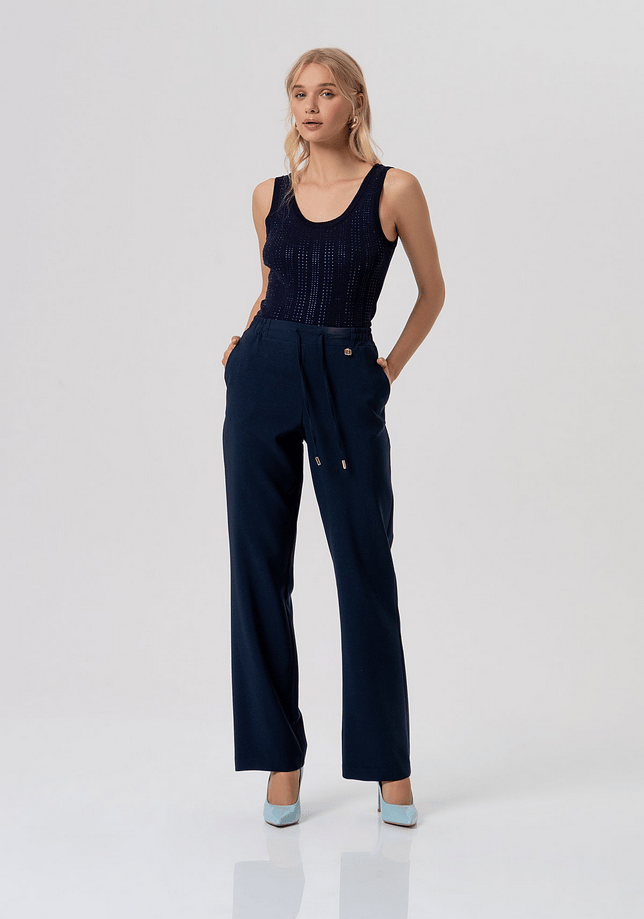 broek vrouw donkerblauw