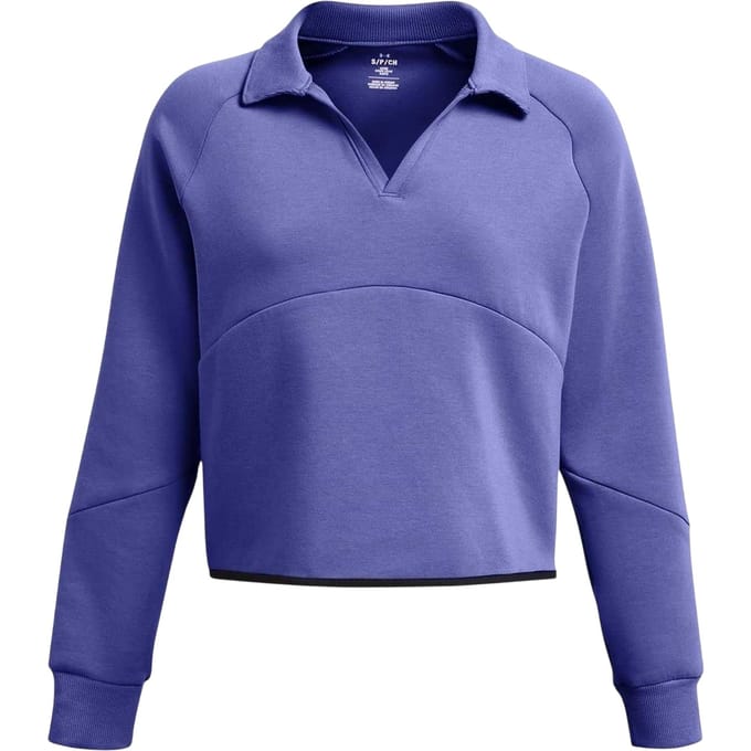 Under Armour Dames-sweatshirt met kraag en boxy pasvorm (Paars)