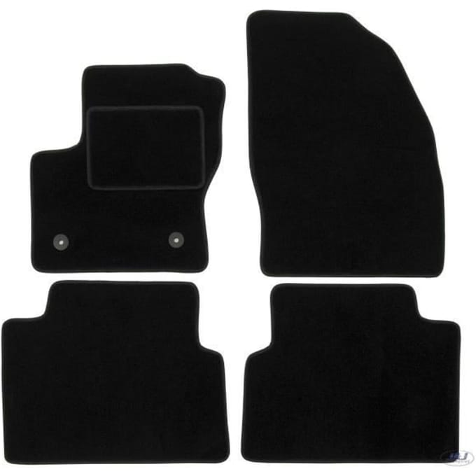 Tapis De Sol Noir Velours - J&J AUTOMOTIVE - Ford C-Max 2010-2019 - Sur Mesure - Antidérapant - Imperméable noir