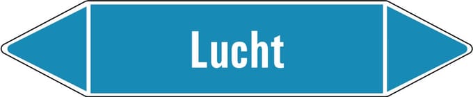 Lucht leidingmarkering op vel 252 x 52 mm - 3 per vel