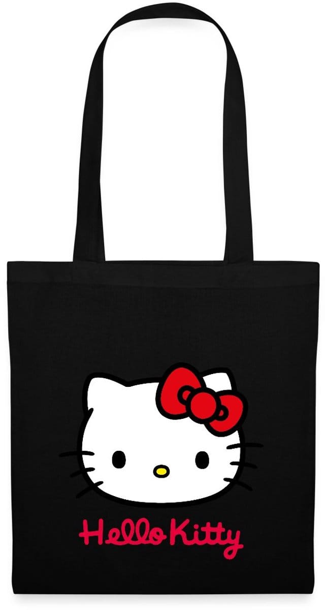 Hello Kitty Klassiek Portret Hello Kitty Tekst Tas Van Stof Schoudertas