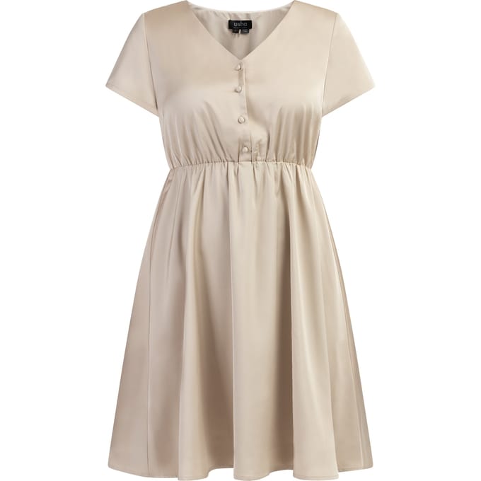 usha midi-jurk Dames beige