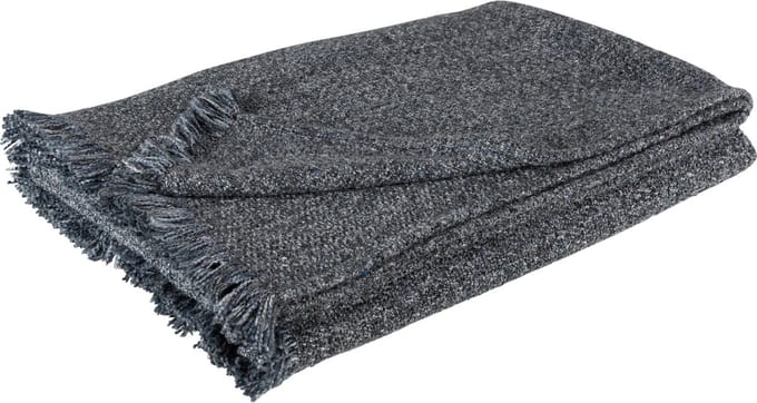 J-Line plaid Etnic - katoen - blauw - 130 x 170 cm