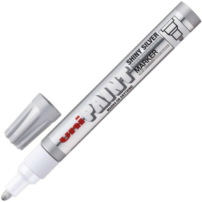Uni PX-20 Shiny Silver Paint Marker - 2.2 - 2.8 mm verfstift op oliebasis