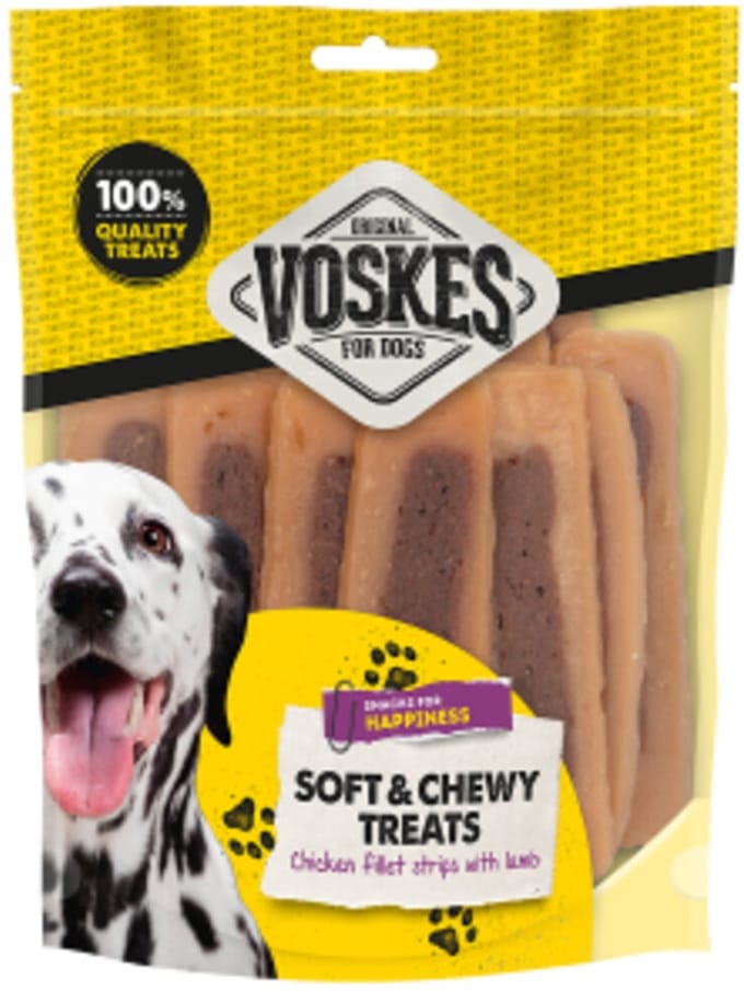 Voskes Hondensnacks Kip Filet Lam - 400 gr