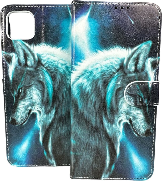 Portemonnee Book Case Hoesje Geschikt voor: Samsung Galaxy A04 - Wolf Print