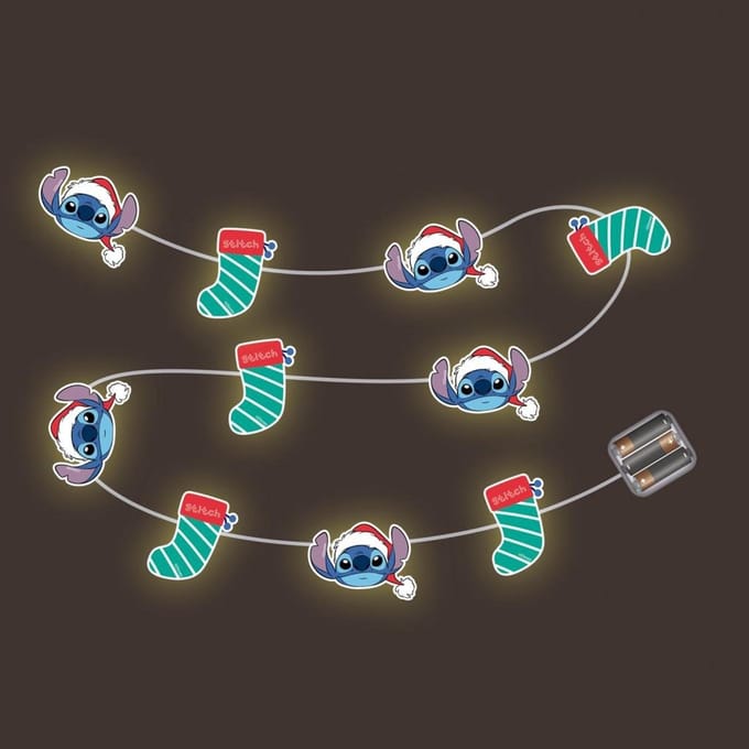 STITCH Kerstlichtjes - Christmas Lighted Garland - 10 LED - 1,65m