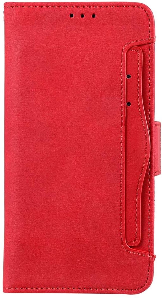 Shop4 - Samsung Galaxy S21 FE Hoesje - Wallet Case met Pasjeshouder met Pasjeshouder Rood