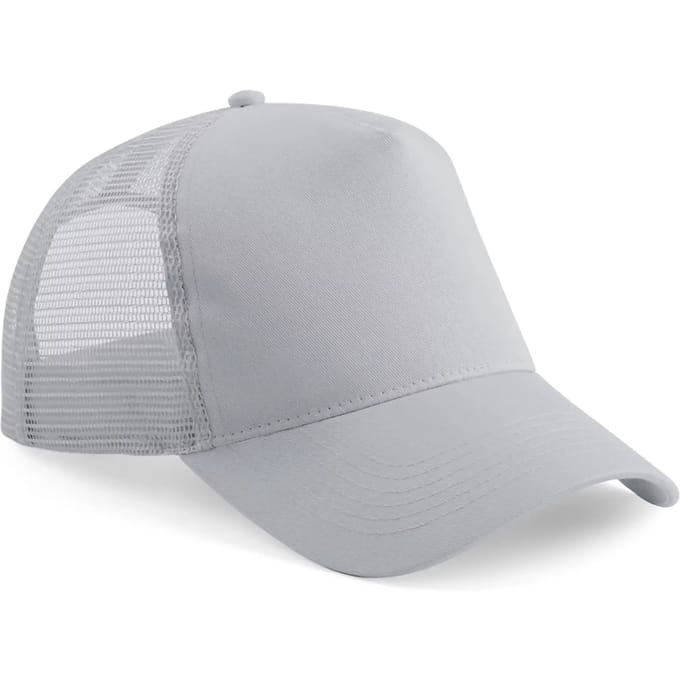 Beechfield Kinderpet in mesh, verstelbaar aan de achterkant. B640B - Light Grey - One size