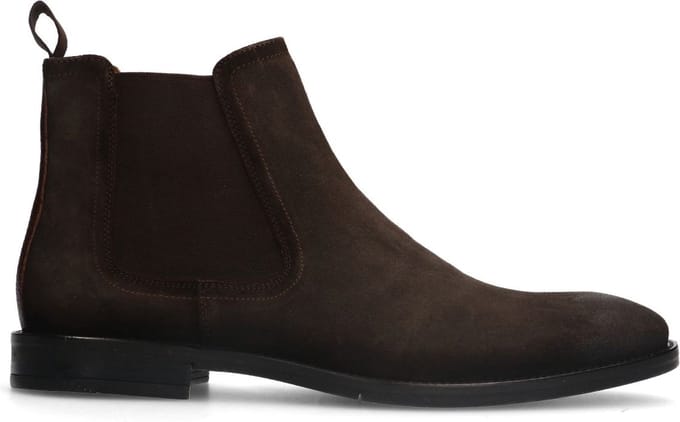 Manfield - Heren - Bruine suède chelsea boots - Maat 41