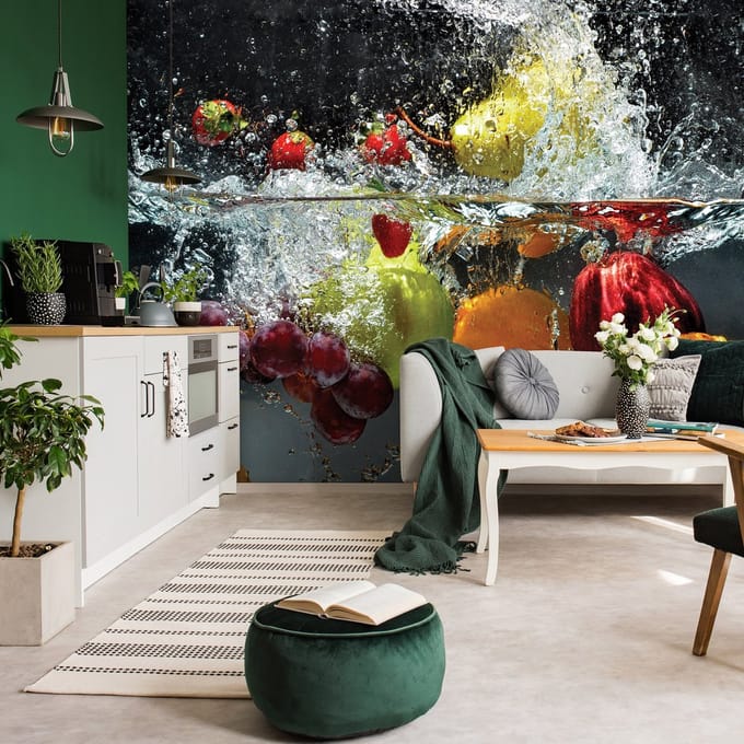 Fotobehang - Fruit - Water - Vliesbehang - (254 x 184 cm)