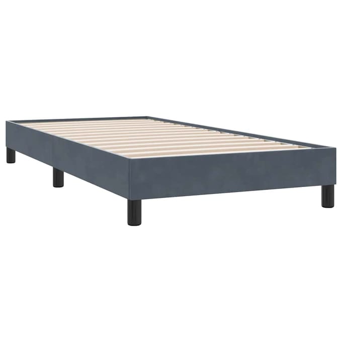 vidaXL - Boxspring - zonder - matras - fluweel - donkergrijs - 80x210 - cm