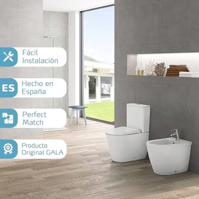 Witte WC-bril met automatisch mechanisme - 39 x 5 x 47 cm