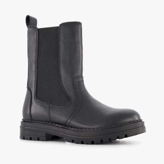 Groot leren meisjes Chelsea boots zwart - Maat 30