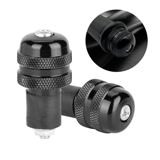 Poignées de guidon de moto 22 mm, accessoires pour embouts de guidon de moto(Noir) black