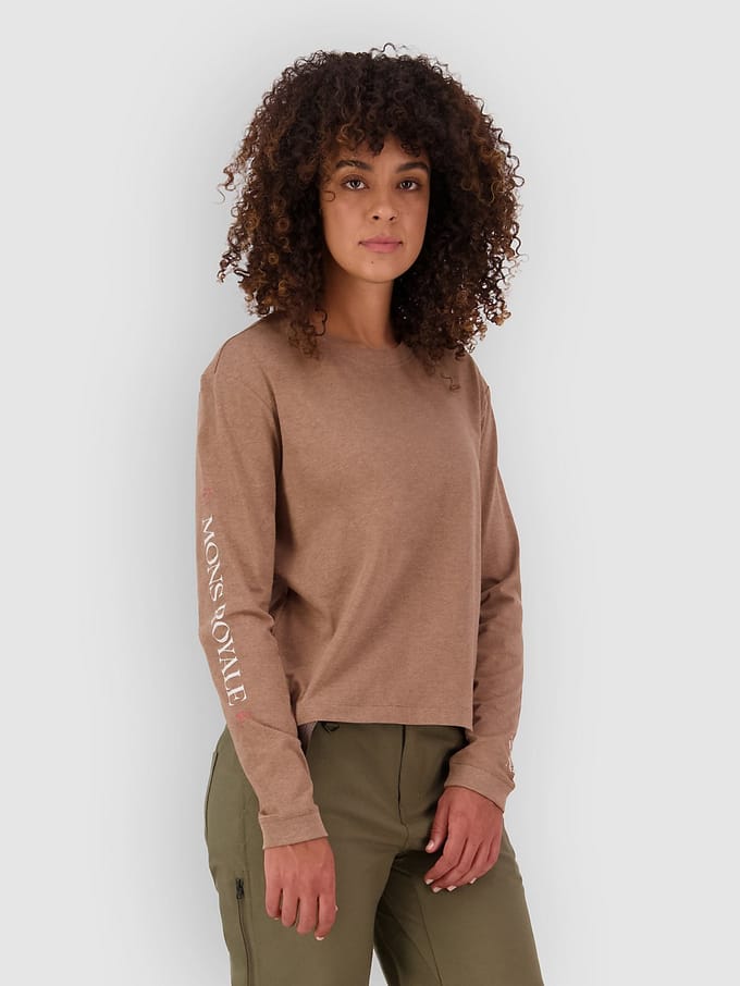 Mons Royale Yonder Merino Organic Cotton Base Layer Top bruin