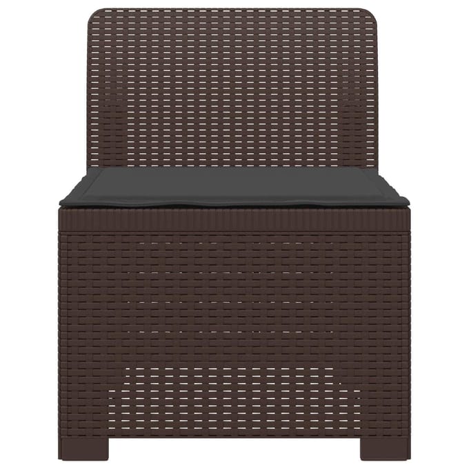 vidaXL - Eén-zits - Tuin - Sofa - met - Kussen - Rieten - Look - PP - Bruin