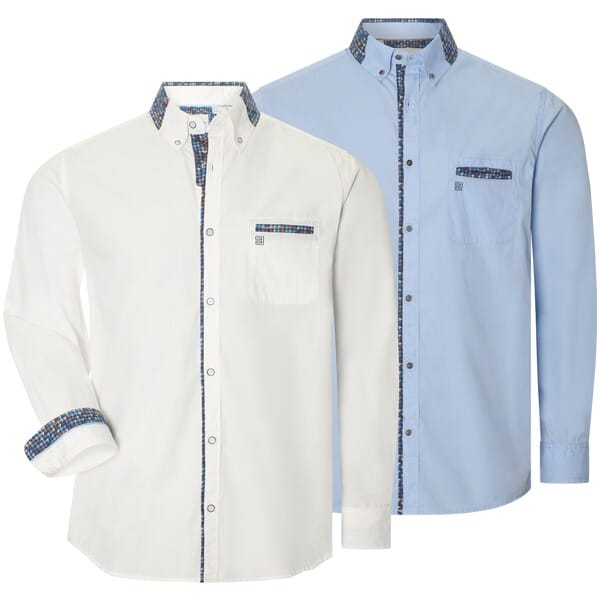 Babista herren Overhemden, Set Van 2 - 45/46 - lichtblauw - Plus Size
