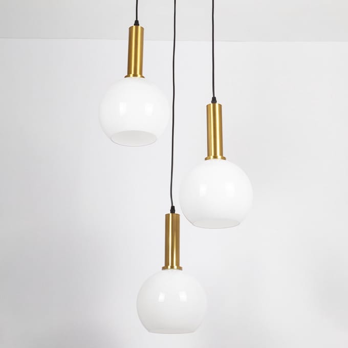 LumenXL Hanglamp Aiden - melkwit glas, 3-lichts