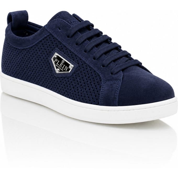Perforated Suede Low-Top Sneakers