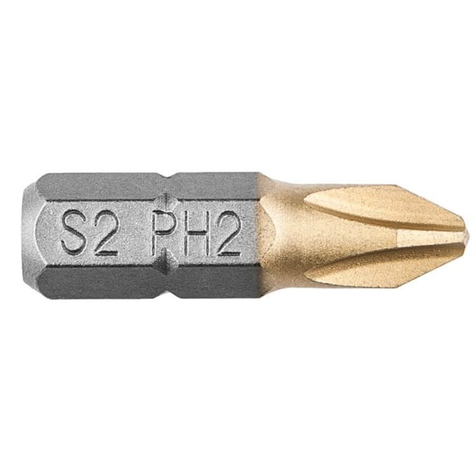 "Graphite Bit Ph2, 25mm, S2 Tin, 2 Op Een Blister"
