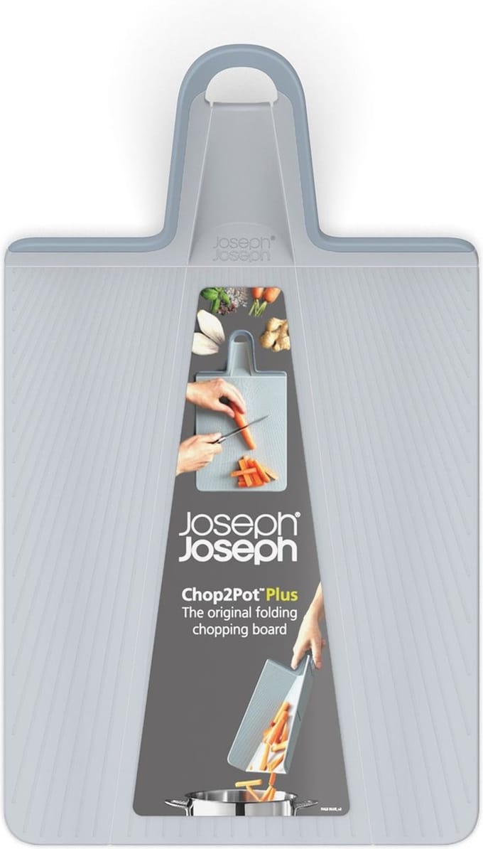 Joseph Joseph Chop2Pot Plus Snijplank – Opvouwbaar – Lichtblauw – Medium – Antislip & Vaatwasserbestendig