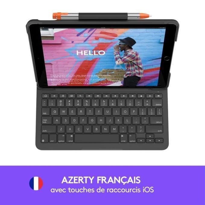 Logitech Slim Folio voor iPad (7e, 8e & 9e generatie) - FRANS AZERTY