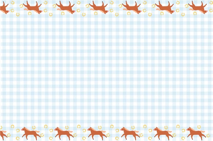 Paarden - Blauw Geblokt