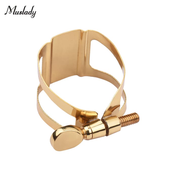 Muslady Single Screw Adjustment Saxofoon Ligatuur Compacte Duurzame Ligatuur voor Tenorsaxofoon for tenor saxophone goud
