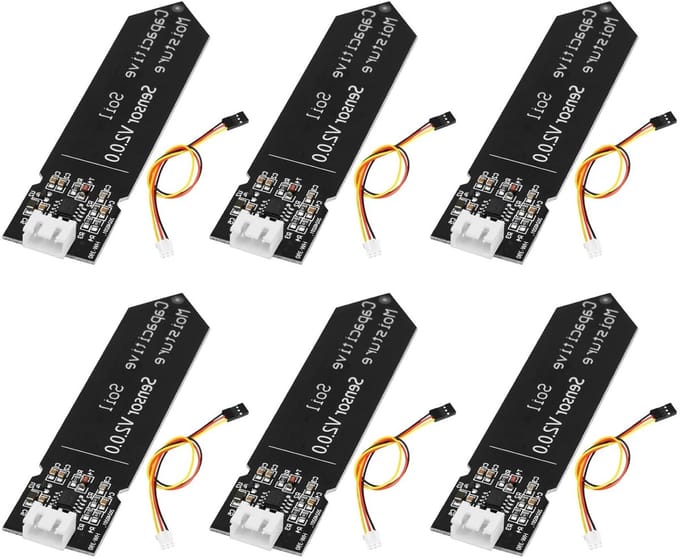 5 Stuks Bodemvochtsensor met Kabel, Capacitive Sensor voor Vochtigheid en Temperatuur, Compatibel met Arduino en Raspberry Pi