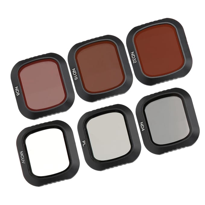 Junestar 6-in-1 UV CPL ND4 ND8 ND16 ND32 Lensfilter Polarisator voor DJI MAVIC 2 Pro black