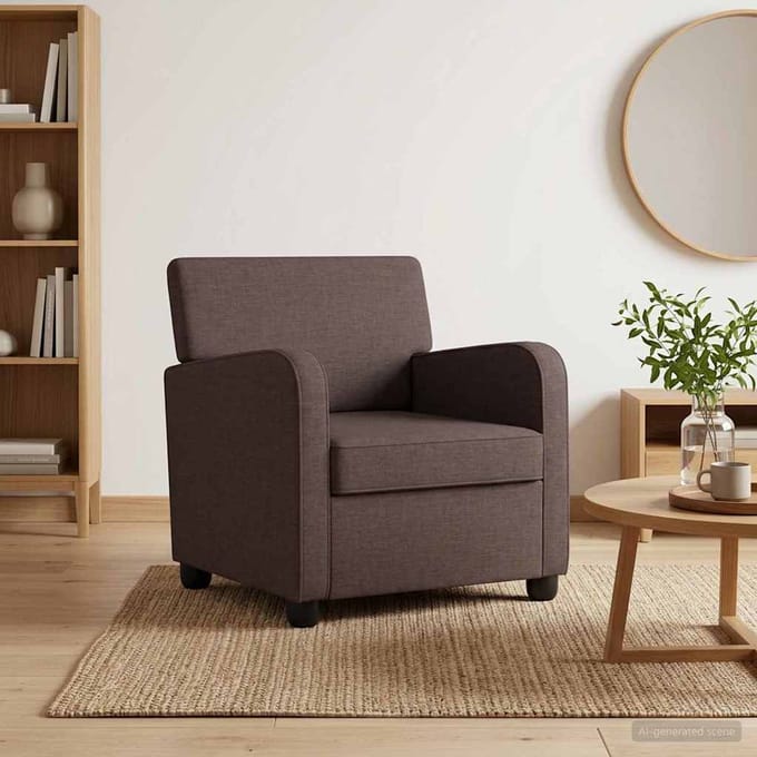 vidaXL - Fauteuil - Donkerbruin - Stof