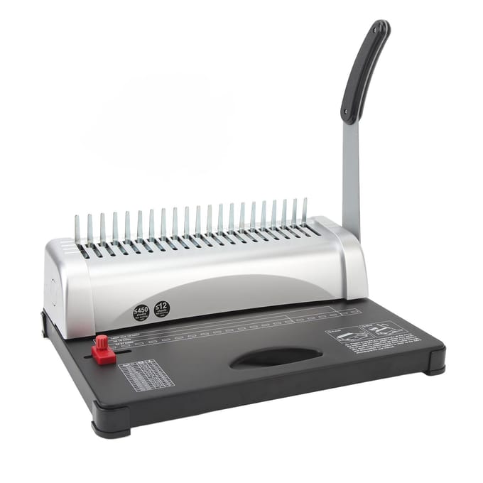 Handmatige Inbindmachine 21 Gaten 10-450 Pagina's Verstelbare Boekbindmachines met Kam Inbindingen gray