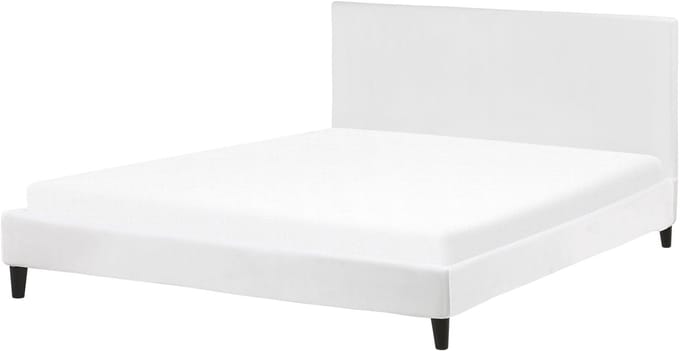 FITOU - Tweepersoonsbed - Wit - 180 x 200 cm - Fluweel