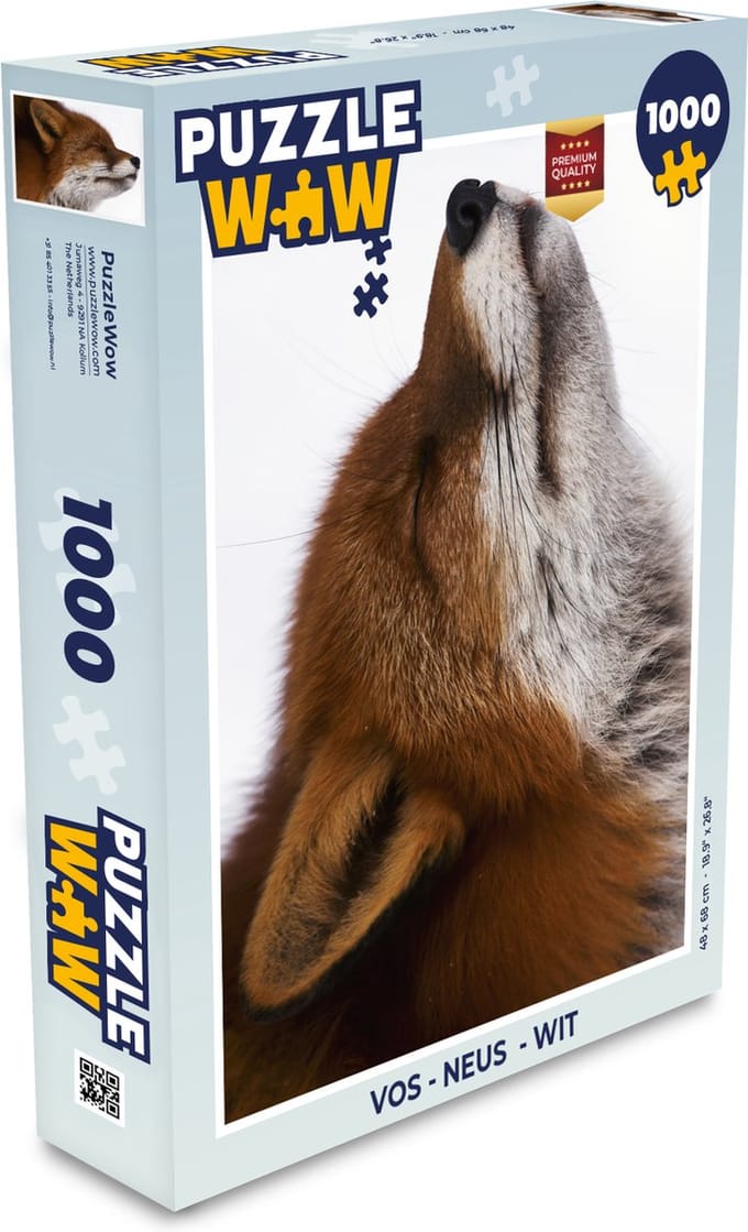 Puzzel Vos - Neus - Wit - Legpuzzel - Puzzel 1000 stukjes volwassenen