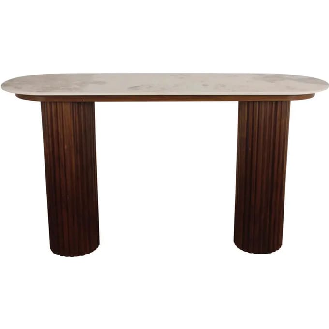 Urban Chique Bijzettafel Keramisch Marmer / Walnootfineer