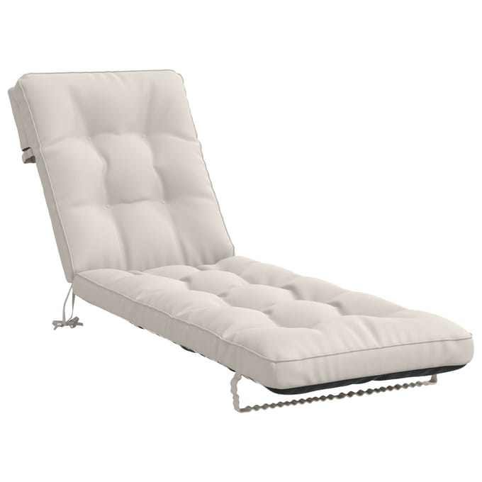 vidaXL - Ligstoel - Kussen - VIANEN - 100% - Polyester - Wit - 200 - x - 55 - x - 8 - cm