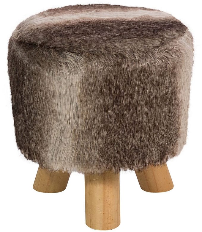 TOPEKA - Hocker - Bruin/Wit - Polyester