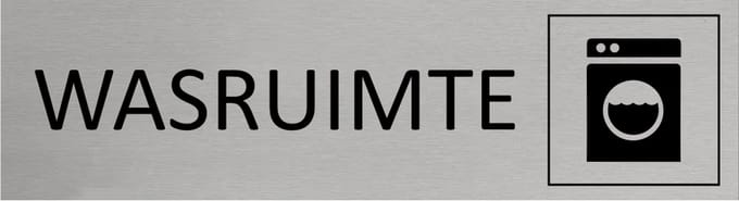 CombiCraft Aluminium deurbordje Wasruimte 165x45mm - per stuk