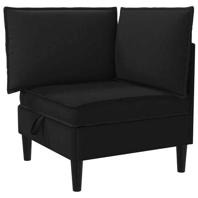 vidaXL - Hoek - Sofa - met - Opbergruimte - Zwart - Fluweel