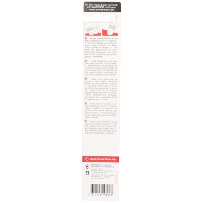 Swissdent - Colours Soft Medium Toothbrush White & Red -