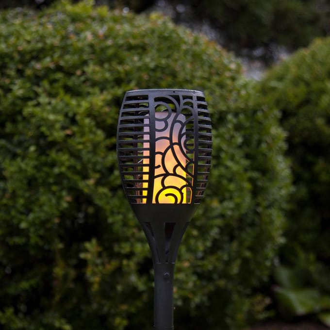STAR TRADING Flame LED lamp op zonne-energie, drie gebruiksmogelijkheden, 54 cm