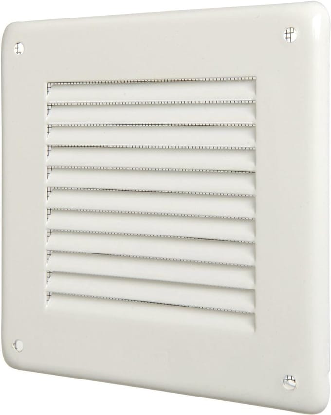 Ventilatie rooster - Rooster plaat - Ventilatie - Met insectennet - 140 x 140 mm - Wit