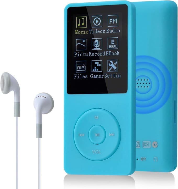SNJY® MP3 Speler Bluetooth - MP4 Speler - Muziek Speler - 8GB - Blauw