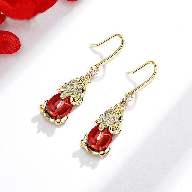 925 Sterling Zilver Echte Ruby Drop Earring Vrouwen 14k Gold Filled Aros Mujer Oreja Zilver 925 Rode Ruby Sieraden Oorbel Orecchini rood