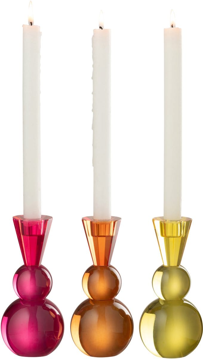 J-Line kaarshouder - glas - mix - 3 stuks