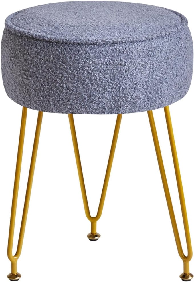 SNJY® Make Up Stoel - Make Up Kruk - Kaptafel Kruk - 30D x 30B x 46H cm - Blauw