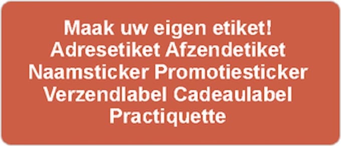 Verzendetiket - oranje - 250 stuks - 21x48mm - rechthoek - gepersonaliseerd - met eigen tekst