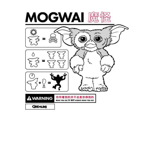 Gremlins Mogwai Instructional Women's T-Shirt - White - S